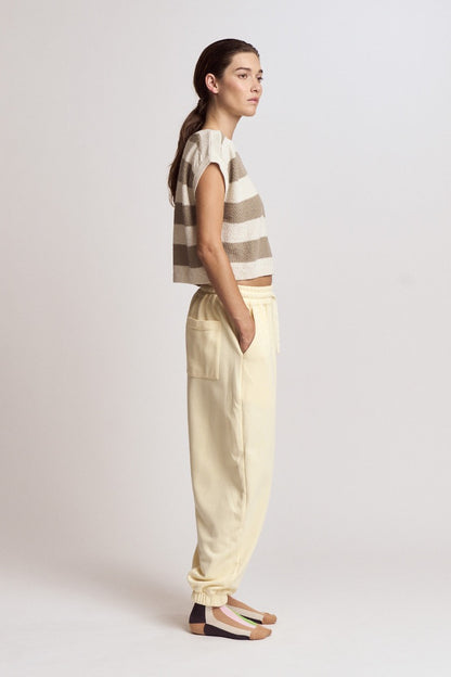 Rib/Terry Lounge Set Bottoms- Butter Yellow