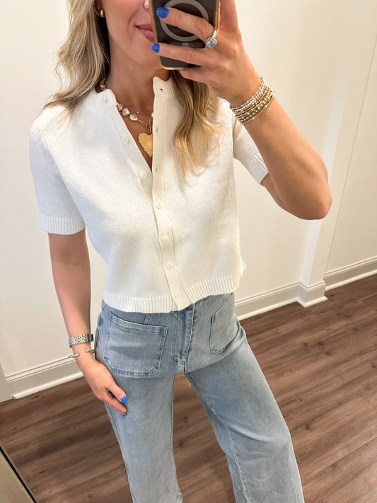 Leia Knit Top- Ivory