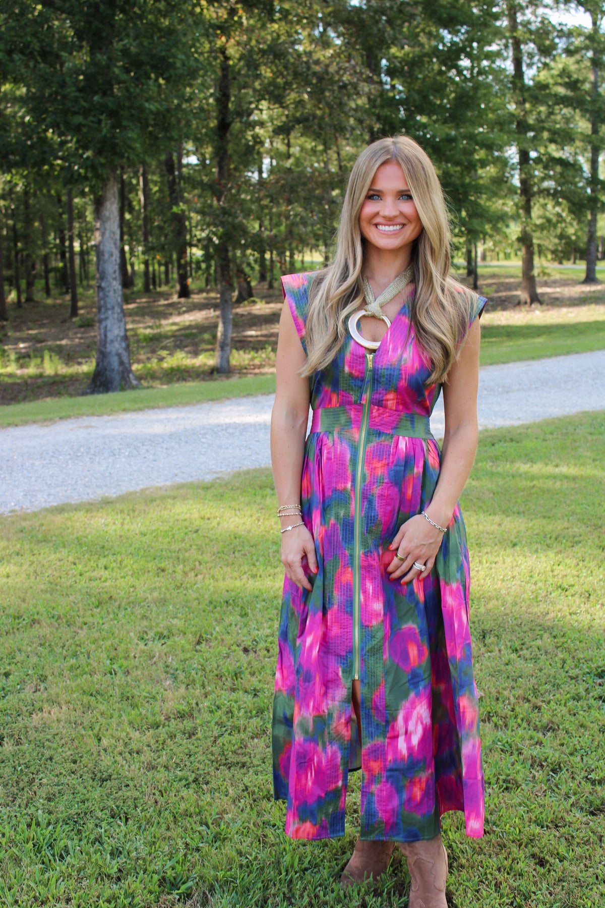 The Genevieve Dress- Magenta