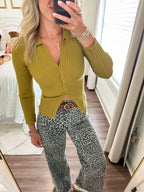 Harlan Knit Top- Kiwi Olive