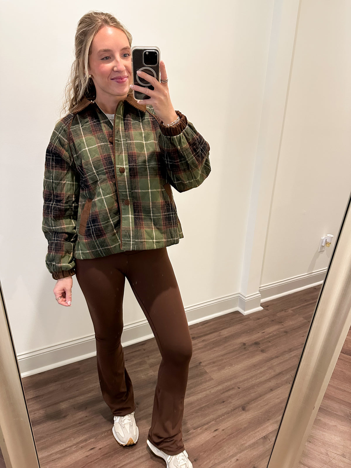 Morgen Plaid Jacket- Olive