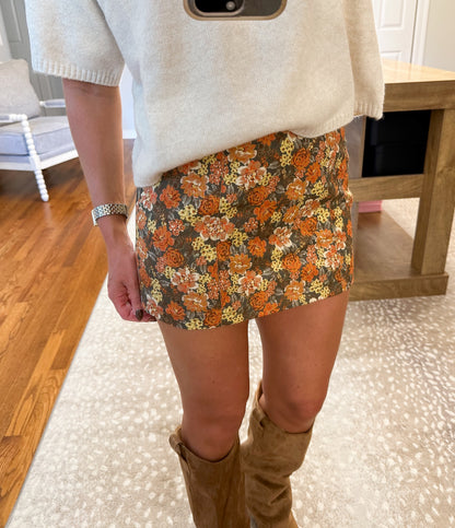 Cindy Floral Mini Skirt