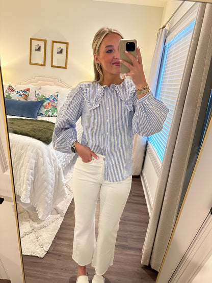 Tessa Top- Blue/White