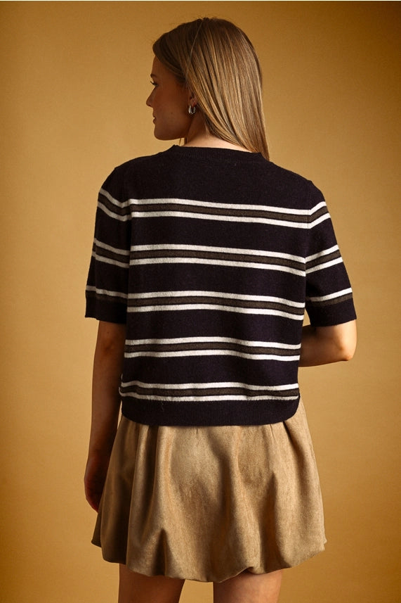 Patricia Striped Sweater- Navy