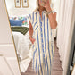 Carol Stripe Midi- Blue