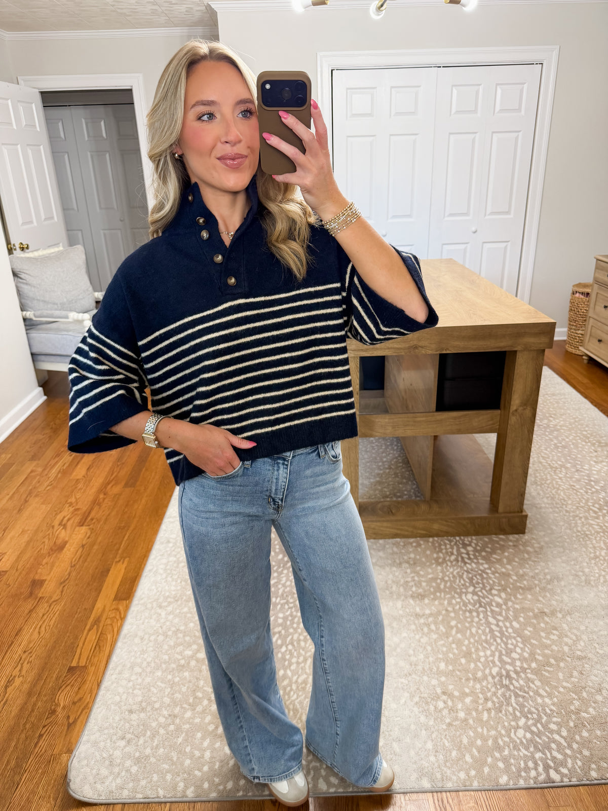 The Lainey Knit Sweater- Navy