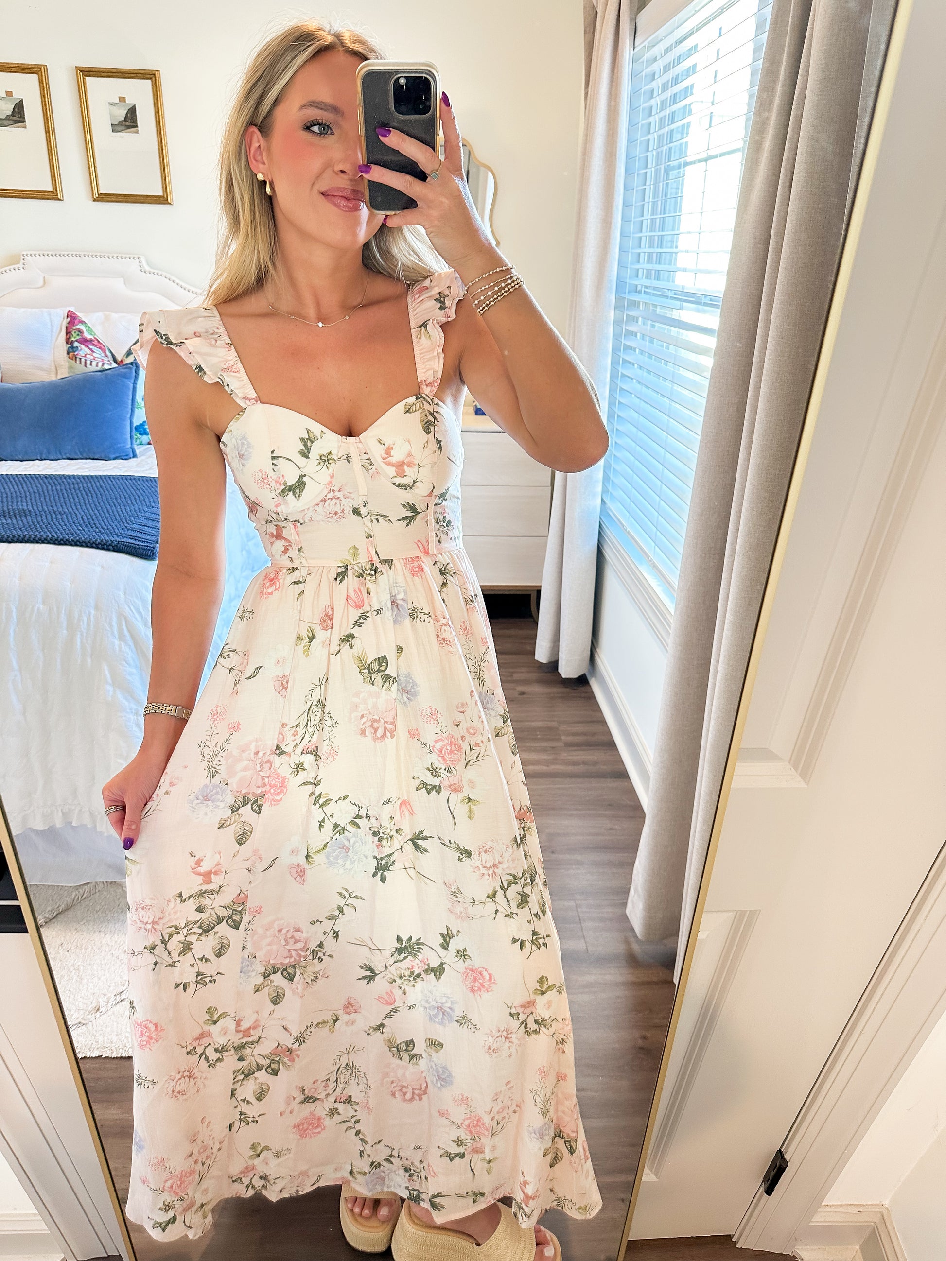 floral maxi dress blush Floral Beauty Maxi Dress