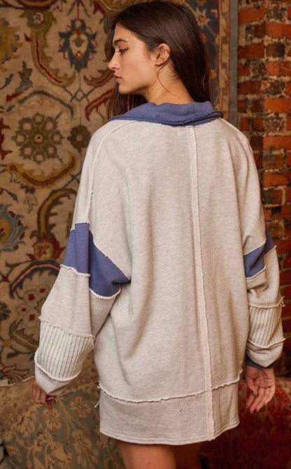 French Terry Pullover- Navy