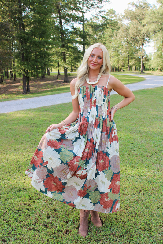 Gwendolyn Midi Dress- Teal