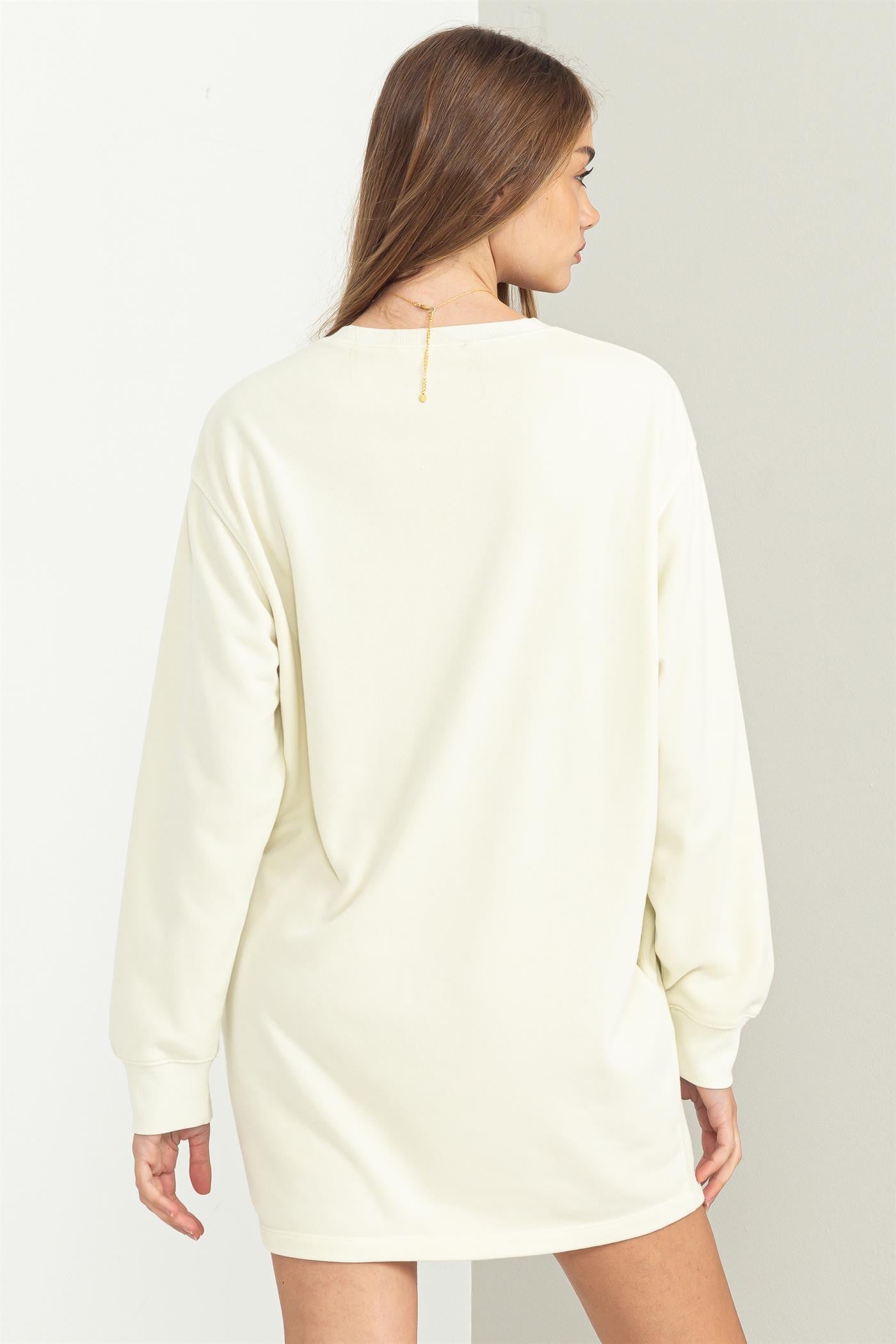 Sweatshirt Dress- Cream