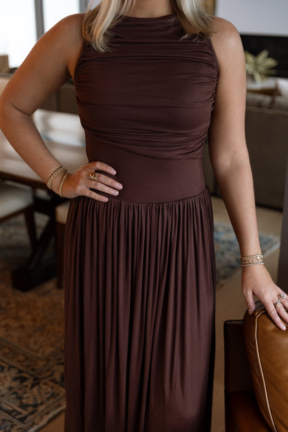 Leni Maxi Dress- Brown