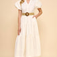 Amanda Belted Maxi- Cream