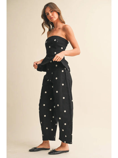Lennon Polka Dot Set- Black/White