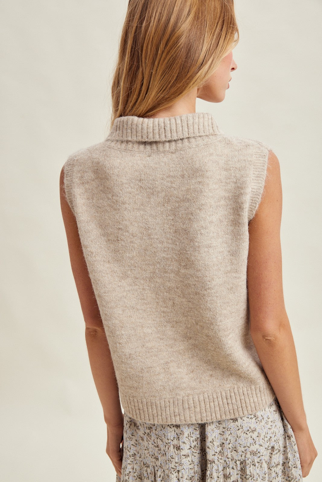 Mara Sweater Vest- Taupe