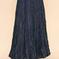 Crinkled Maxi Skirt- Navy