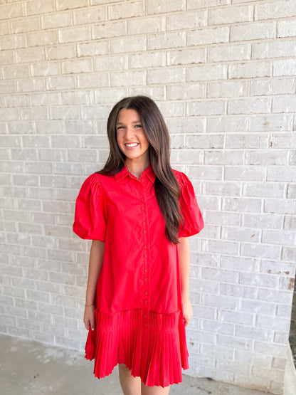 Holly Dress- Poppy Red