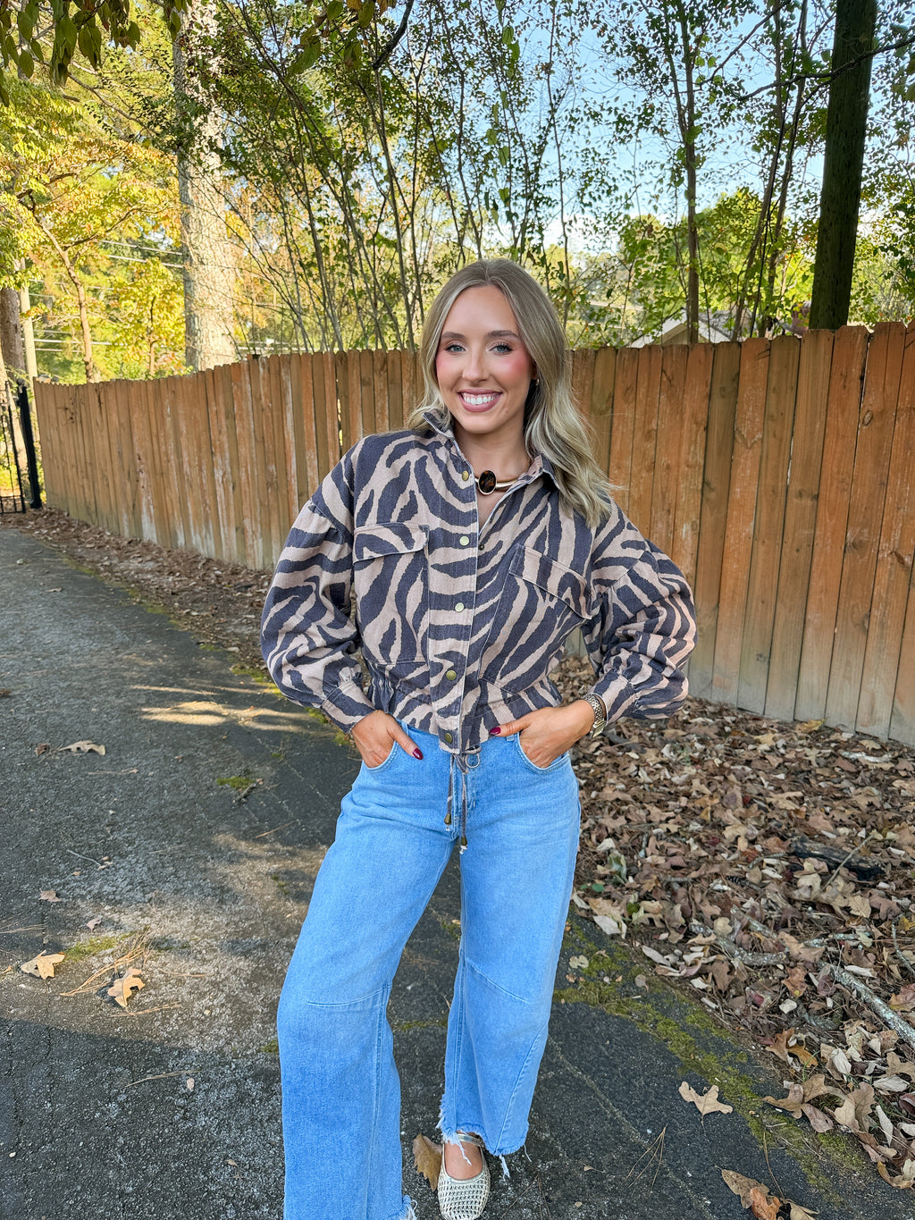 PRE-ORDER Ships 10/30 Zebra Oversized Utility Jacket- Black