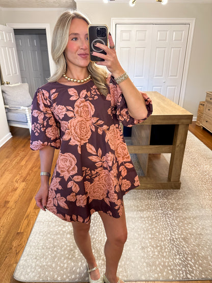 The Francesca Mini Dress- Wine/Pink