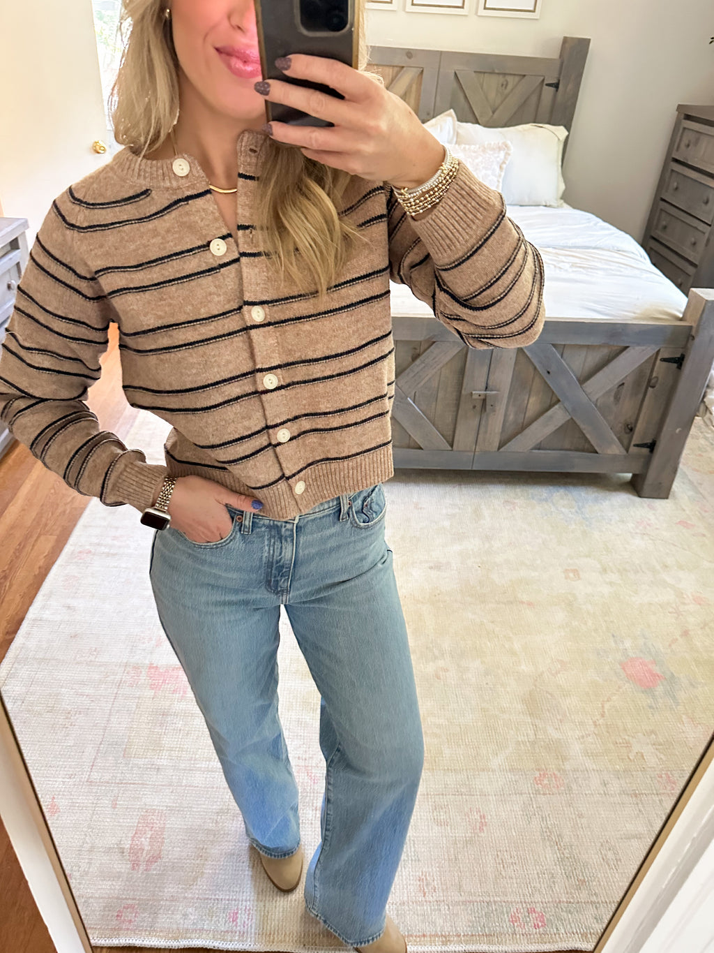 Camel Stripe Cardigan