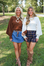 Layered Cape Sweater Top- Chocolate