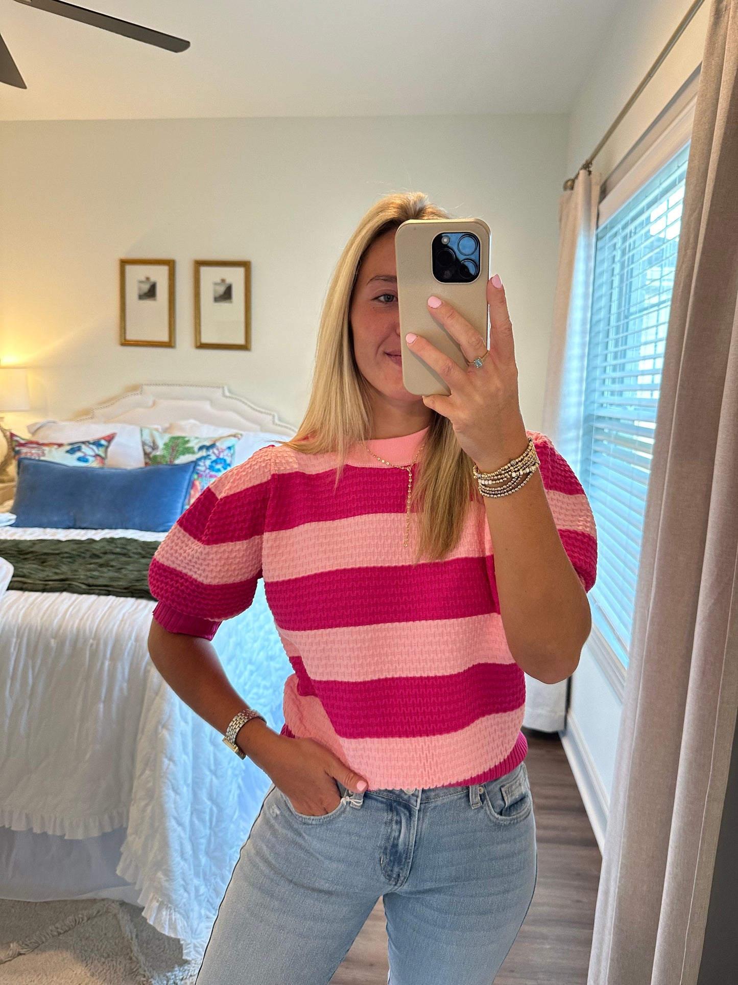 Pink Stripe Sweater