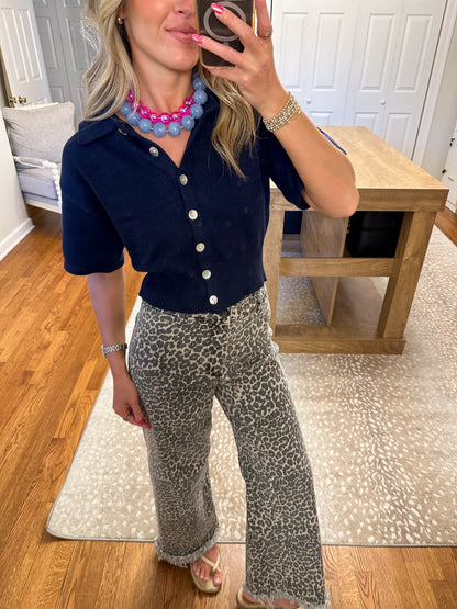 The Aspen Top- Navy