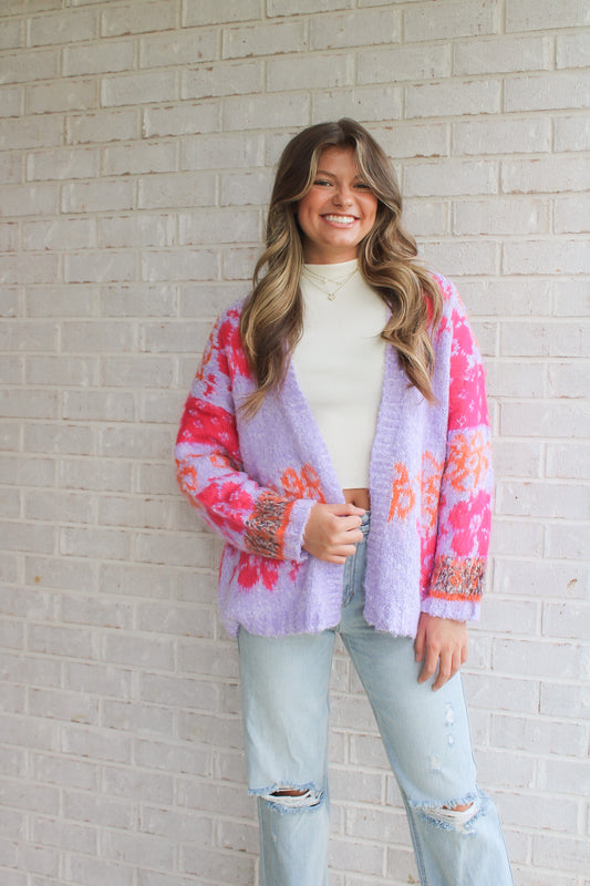 Oversized Floral Cardigan