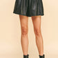 High Waist Leather Shorts- Black