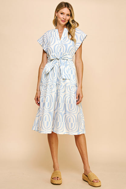 Callie Dress- Blue/White