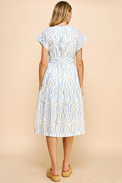 Callie Dress- Blue/White