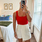 Utility Pocket Skort- White