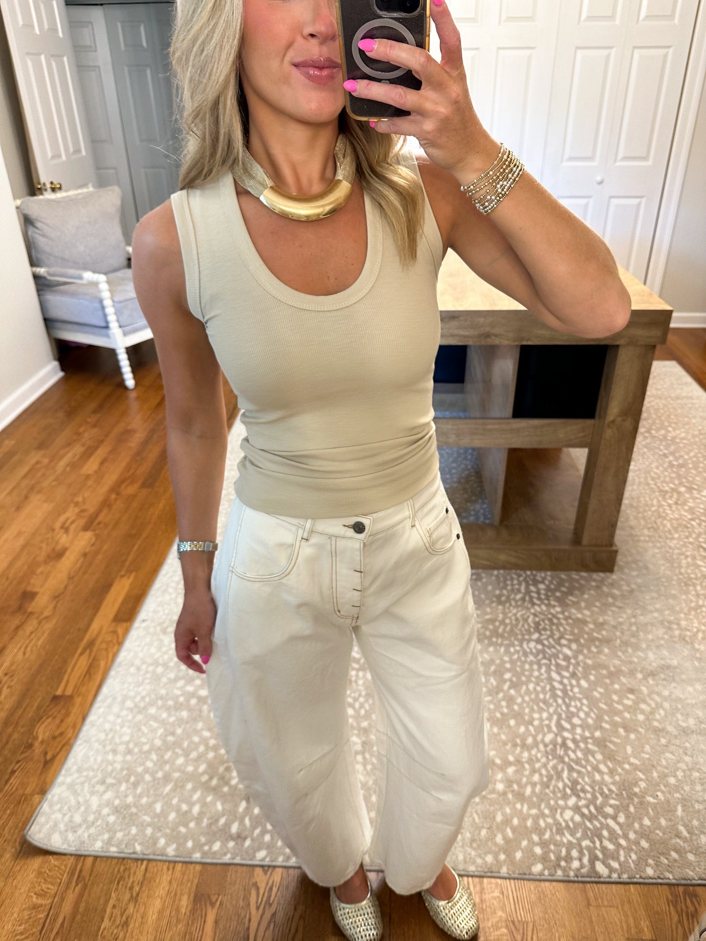 Kelsey Tank Top- Beige