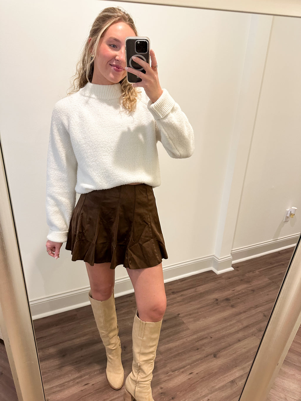 Birdie Suede Skort- Espresso