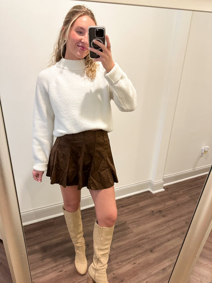 Birdie Suede Skort- Espresso