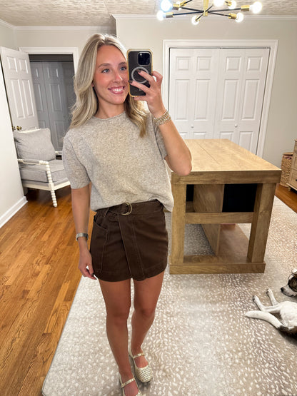 Leslie Belted Mini Skirt