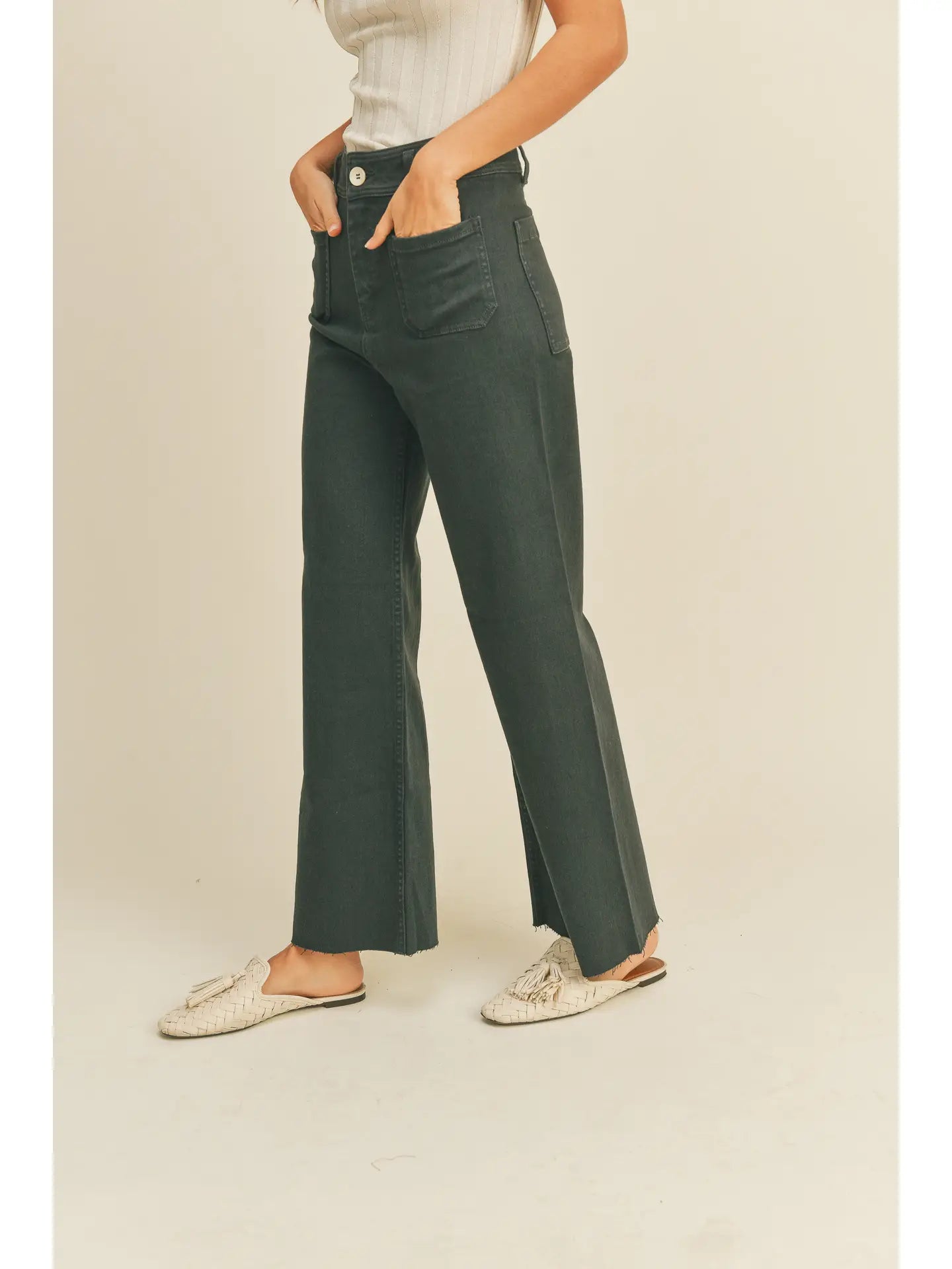 Marie Front Pocket Pants- Navy