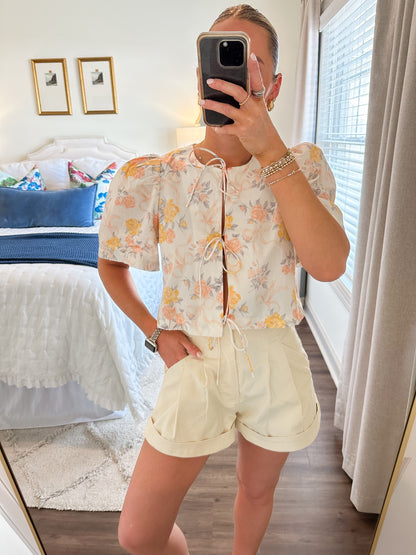 Poppy Shorts- Ecru