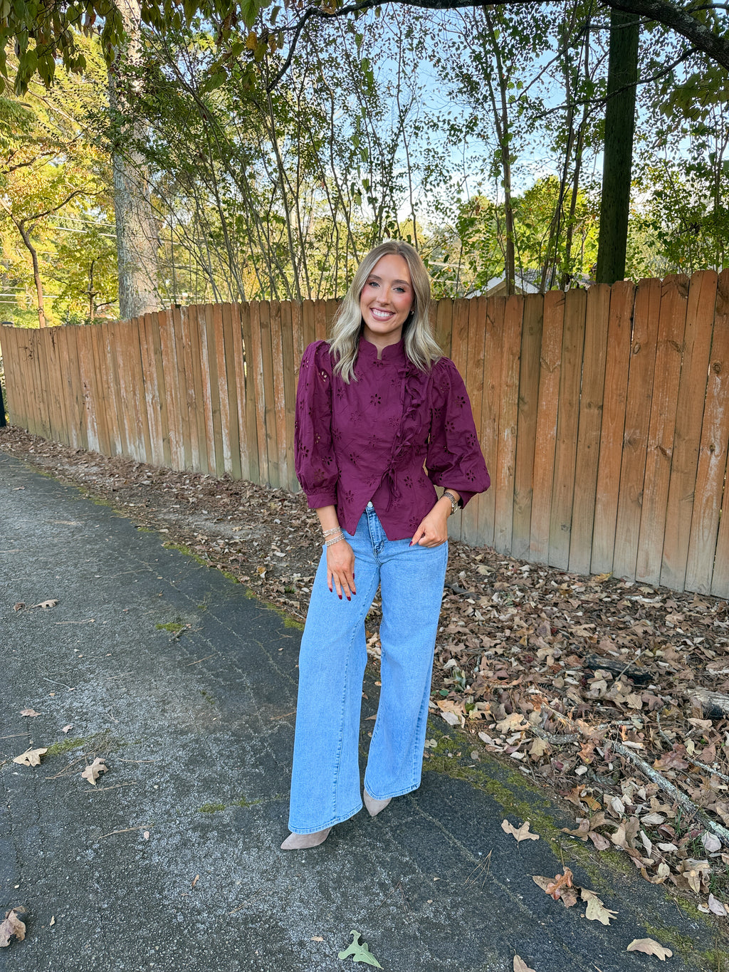 Elisa Tie Top- Burgundy