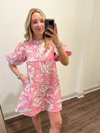 The Palm Mini Dress- Pink