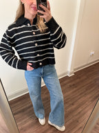 Bennie Sweater- Black/Taupe