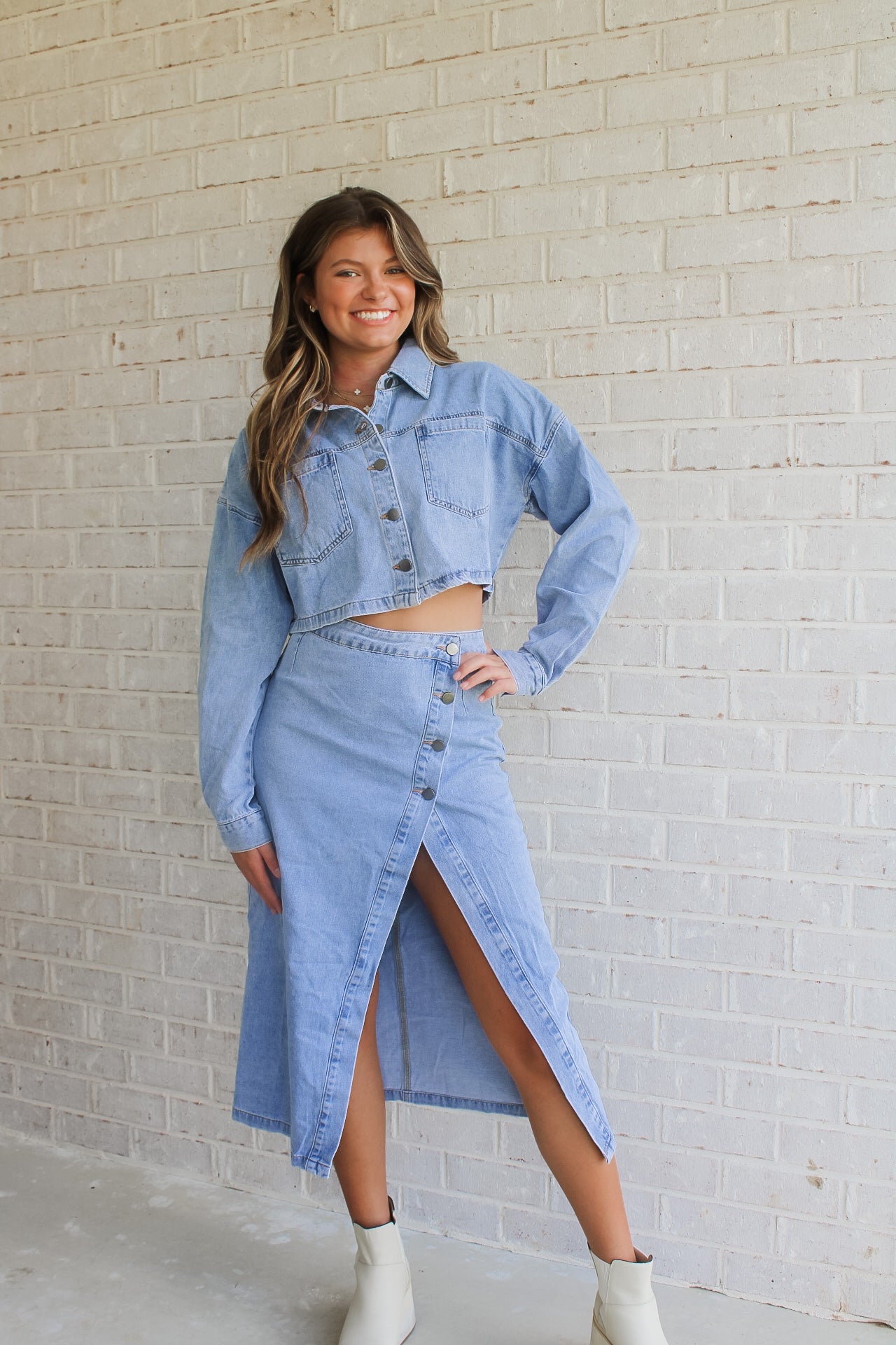 Denim Skirt Set