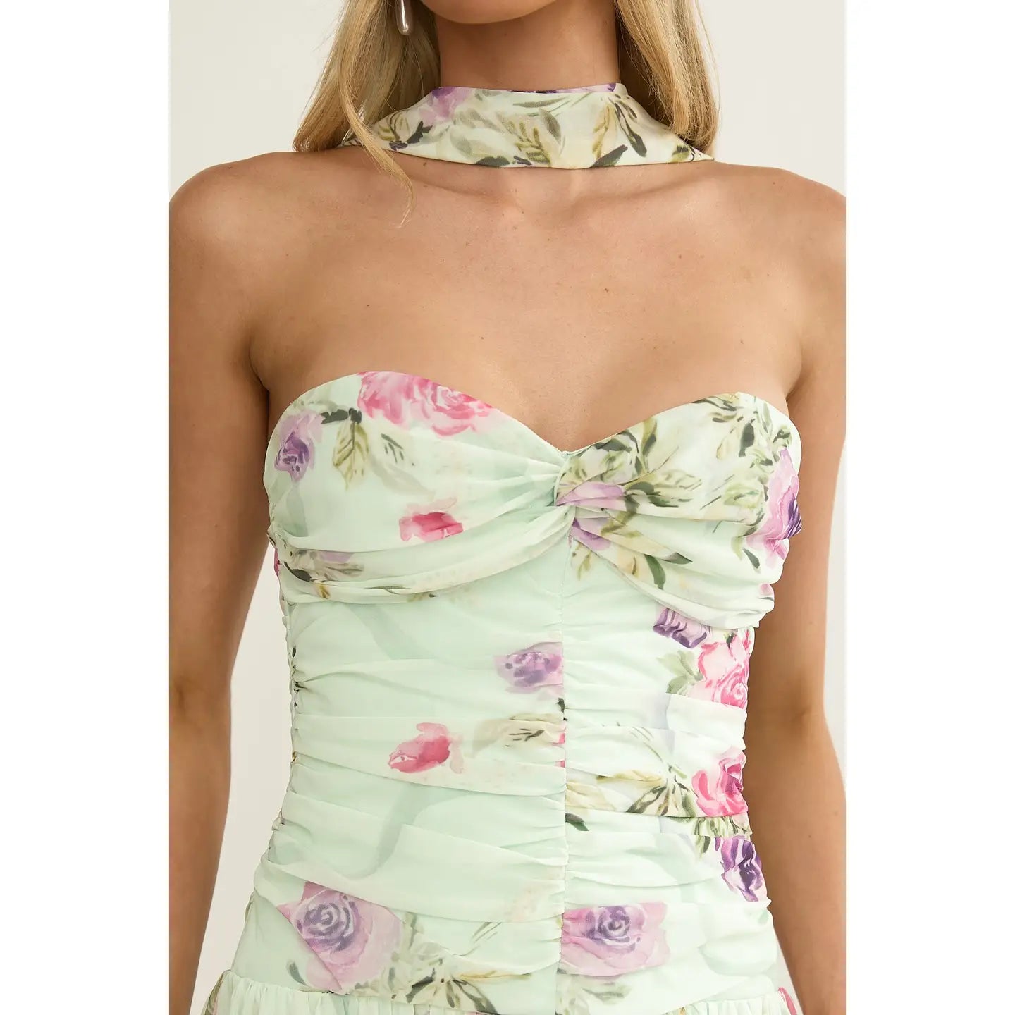 Mint Floral Maxi Dress