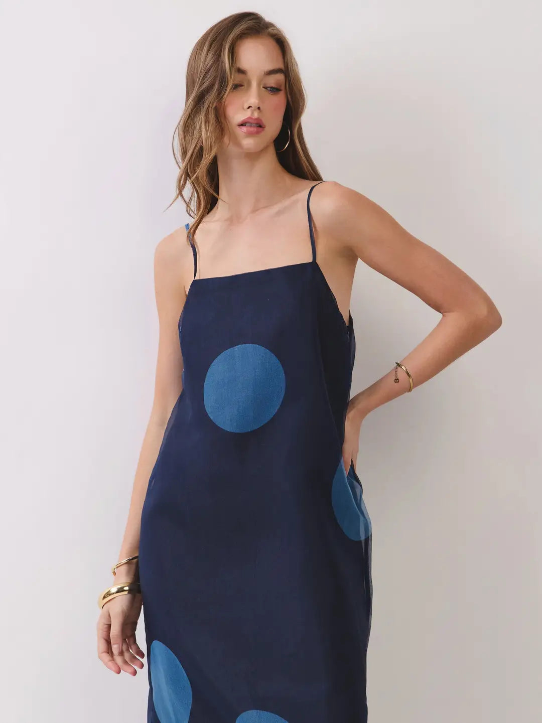 Charlie Polka Dot Maxi Dress- Navy