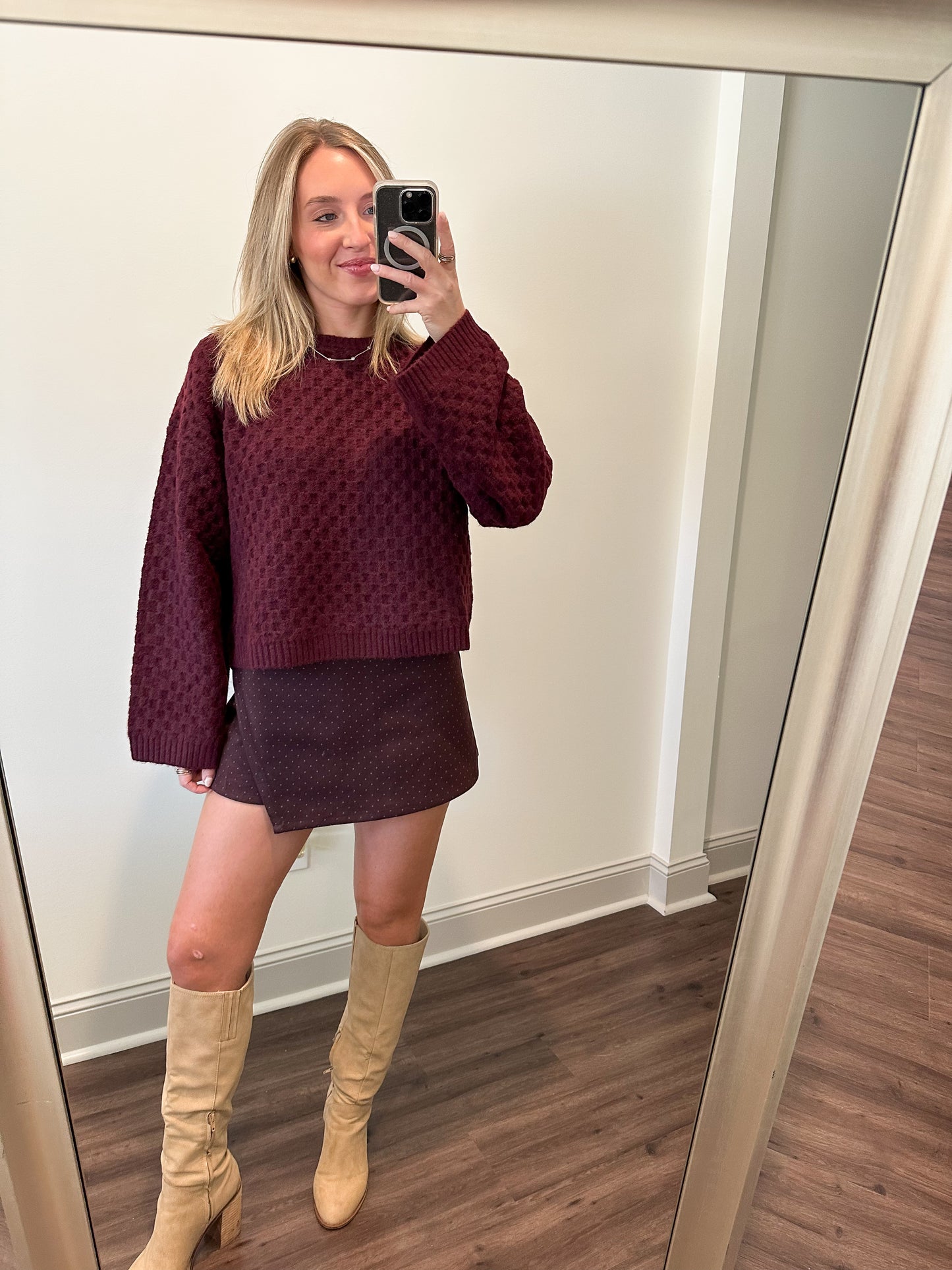 Monica Skort- Burgundy