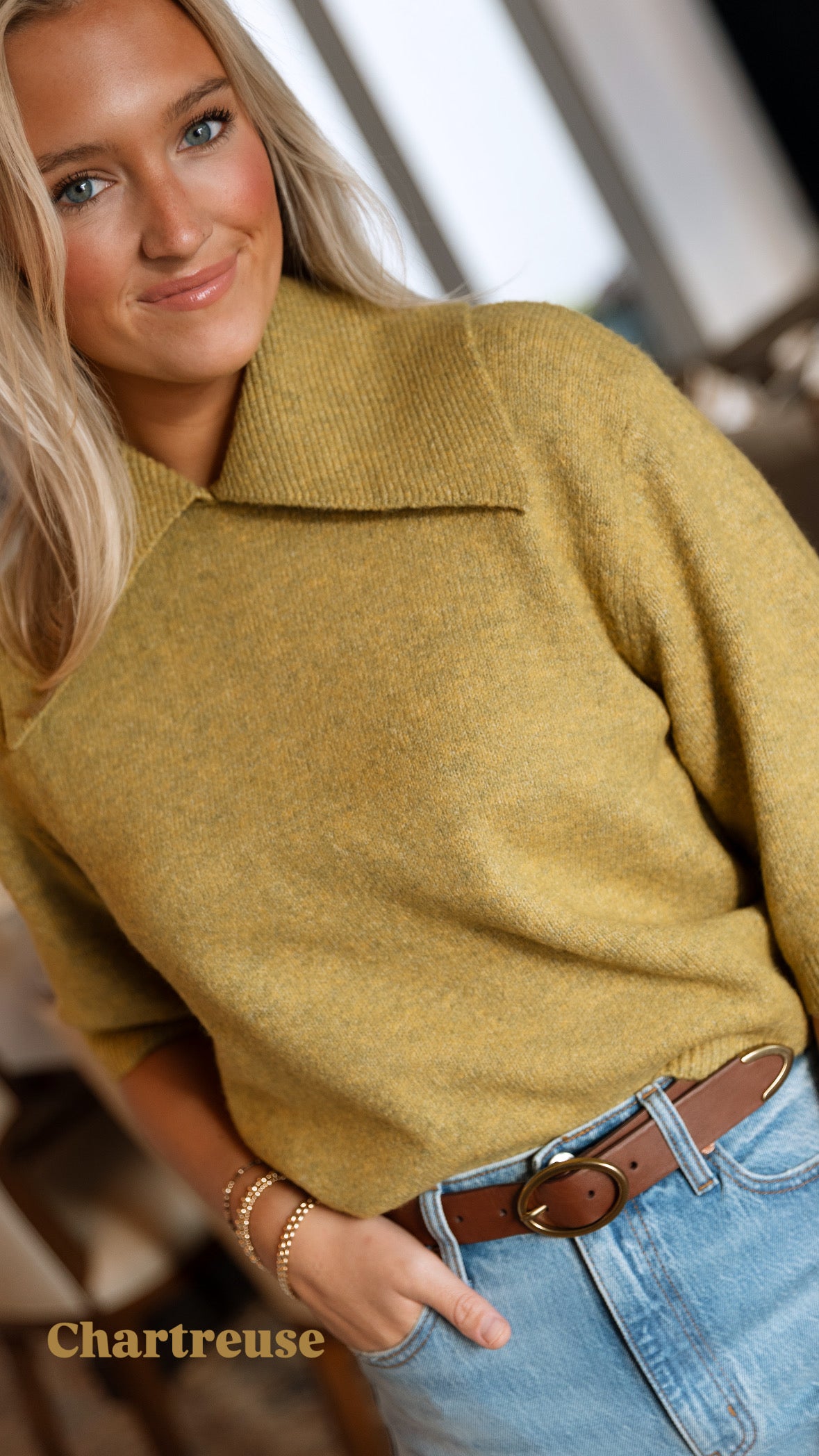 Kit Sweater Top- Citron