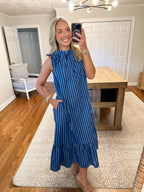 Seaside Escape Midi- Navy