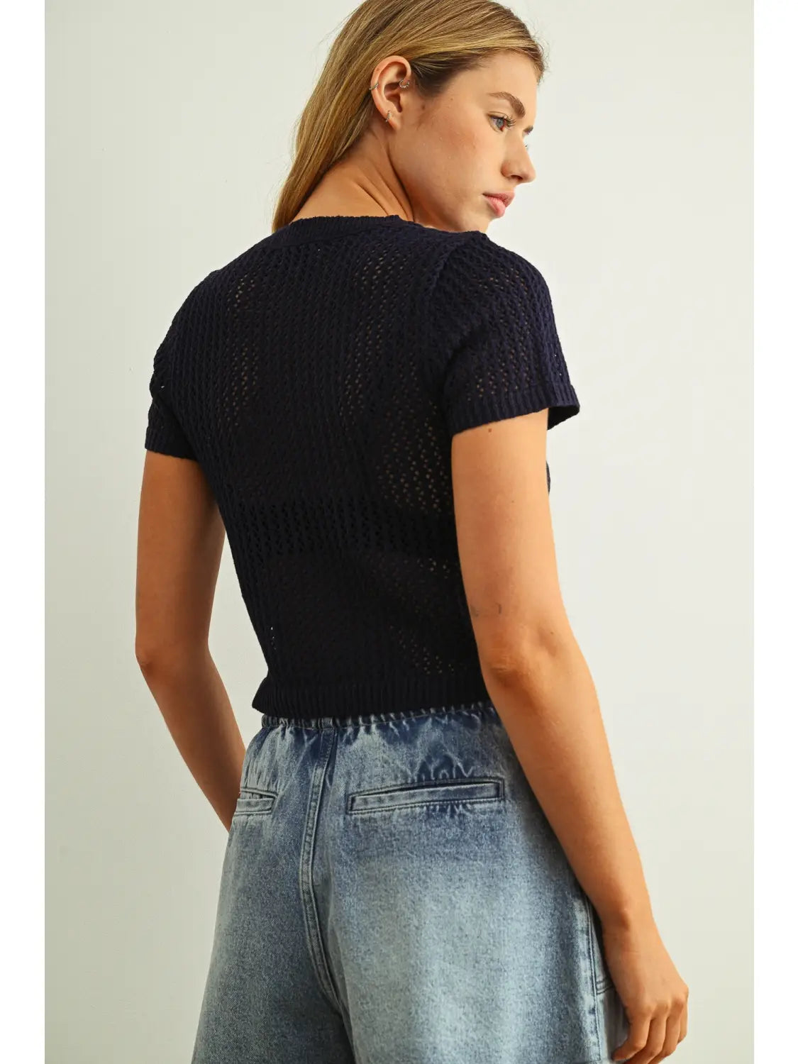 Stella Knit Top- Navy