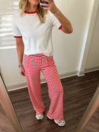 Ringer T Shirt- White/Red