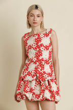 Mavis Embroidered Top- Red
