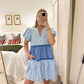 Jana Stripe Dress- Blue/White